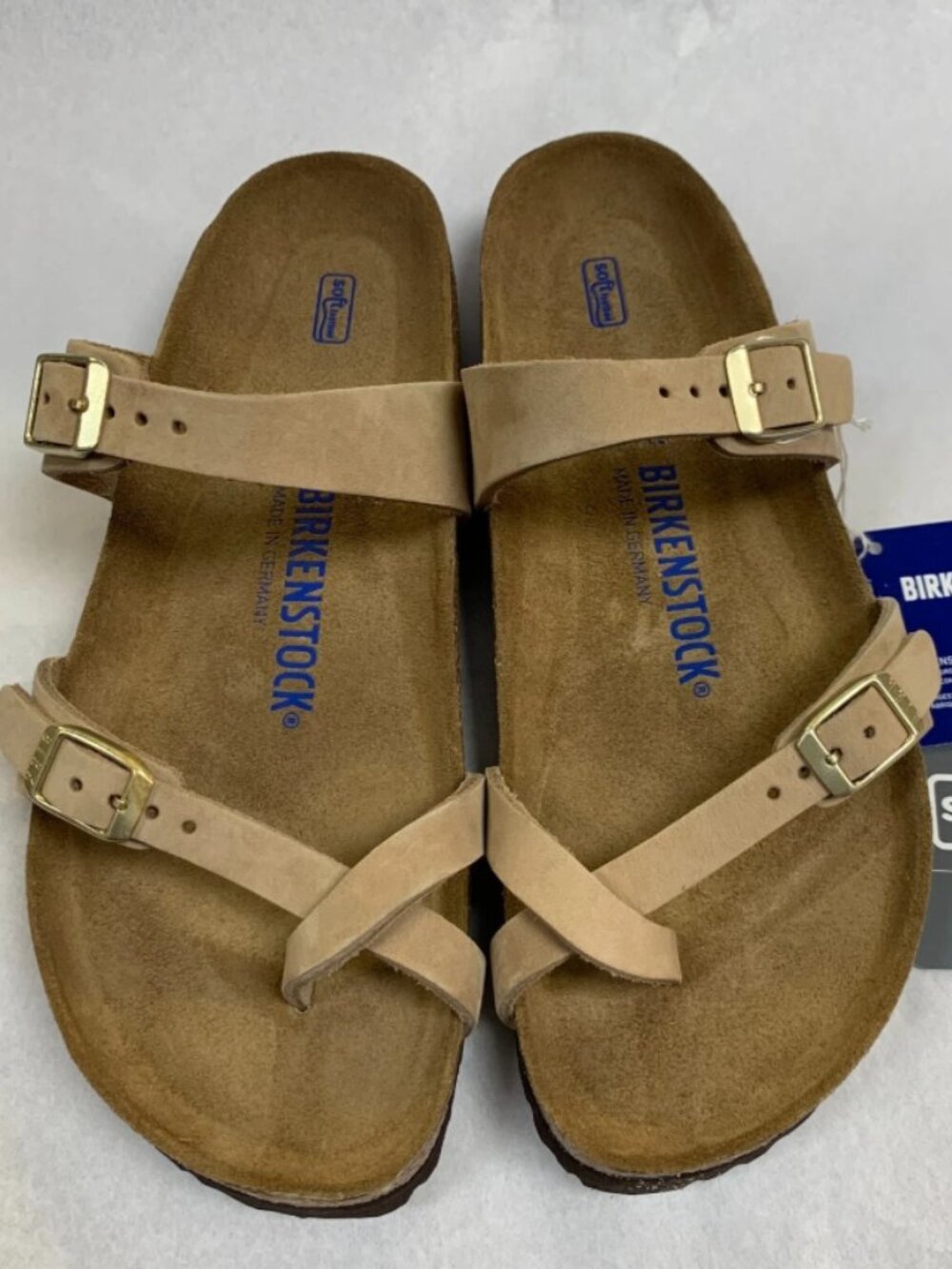 Birkenstock Mayari Sandcastle Nubuck Leather Soft Footbed Regular Width Sandals